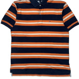 Tommy Hilfiger Striped Polo Shirt - Large Orange Cotton