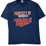 Minnesota Twins Logo 7 Single Stitch T-Shirt - XL Blue Cotton