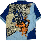 Phat Farm Graphic Hawaiian Shirt - XL Blue Cotton