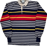 Made In USA Lands End Striped Rugby Shirt - XL Multicoloured Cotton