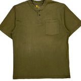 Carhartt Henley T-Shirt - Medium Green Cotton