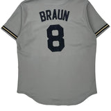 Brewers Majestic Jersey - Large Gray Polyester