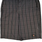 Dickies Checked Shorts - 37W 11L Gray Cotton
