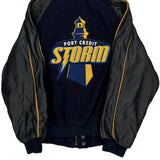 Port Credit Storm V Line Varsity Jacket - XL Black Leather