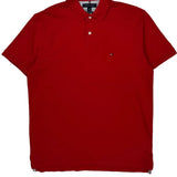 Tommy Hilfiger Polo Shirt - Large Red Cotton