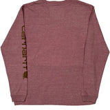 Carhartt Long Sleeve T-Shirt - Small Red Cotton Blend