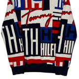 Tommy Hilfiger Denim Spellout Sweater - Small Multicoloured Cotton Blend