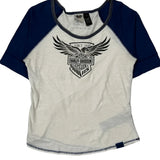 115 Years Anniversary Harley Davidson Graphic T-Shirt - Large Blue Cotton