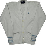 80S Ralph Lauren Cardigan - Medium White Cotton