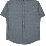 Wrangler Checked Short Sleeve Shirt - Medium Blue Cotton