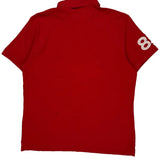 Number 85 On Sleeve Tommy Hilfiger Polo Shirt - Large Red Cotton
