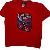Age 5-6 Harley Davidson Graphic T-Shirt - Small Red Cotton