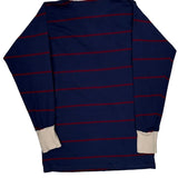 Greek Letters Unbranded Striped Rugby Shirt - Small White Cotton