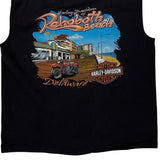 Rehoboth Beach Harley Davidson Graphic Vest - Large Black Cotton