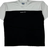Reebok T-Shirt - Large Black & White Cotton