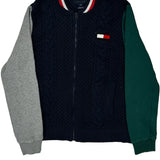 Tommy Hilfiger Graphic Track Jacket - Large Green Cotton Blend