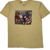 Single Stitch American Flag Anvil Graphic T-Shirt - Large Yellow Cotton