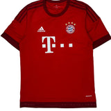 Bayern München Adidas 2015-16 Home Football Shirt - Medium Red Polyester