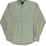Tommy Hilfiger Striped Shirt - Large Green Cotton