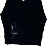 Motorcycles Harley Davidson Graphic Long Sleeve T-Shirt - Large Black Cotton