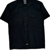 Dickies Short Sleeve Shirt - Medium Black Polyester Blend
