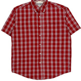 Wrangler Checked Short Sleeve Shirt - Medium Red Cotton
