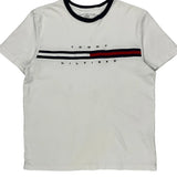Tommy Hilfiger Striped T-Shirt - Medium White Cotton