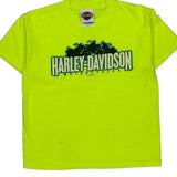Age 10-12 Harley Davidson Graphic T-Shirt - Medium Yellow Cotton Blend