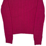 Ralph Lauren Cable Knit Jumper - Large Pink Cotton