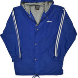 Adidas Striped Jacket - Medium Gray Polyester