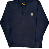 Carhartt Long Sleeve T-Shirt - Medium Navy Cotton