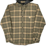Carhartt Checked Flannel Shirt - Large Green Cotton
