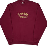 London England Unbranded Sweatshirt - Medium Burgundy Cotton