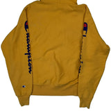 Reverse Weave Champion Spellout Hoodie - Medium Yellow Cotton