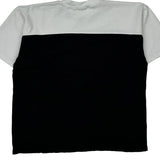 Reebok T-Shirt - Large Black & White Cotton