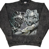 Made In USA Harlequin Sweatshirt - Large Grey Cotton