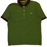 Lacoste Striped Polo Shirt - Medium Brown Cotton