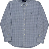 Ralph Lauren Checked Shirt - XL Blue Cotton