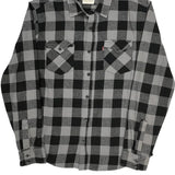 Levis Checked Flannel Shirt - Medium Black Cotton