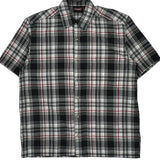Dickies Checked Short Sleeve Shirt - Large Black Cotton Blend