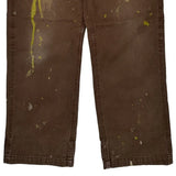 Tough Duck Double Knee Carpenter Trousers - 34W 32L Brown Cotton