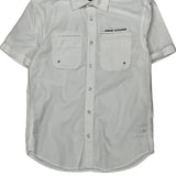 Armani Exchange Short Sleeve Shirt - Small White Cotton