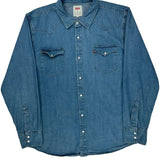 Levis Denim Shirt - 2XL Blue Cotton