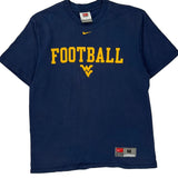 West Virginia University Nike Football T-Shirt - Medium Blue Cotton