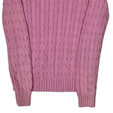Ralph Lauren Cable Knit Sweater - Small Pink Cotton
