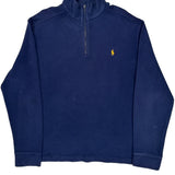 Polo By Ralph Lauren 1/4 Zip - Large Navy Cotton