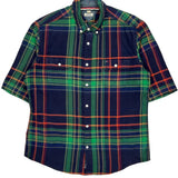 Tommy Hilfiger Checked Flannel Shirt - Large Multicoloured Cotton