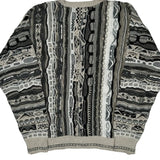 Florence Tricot Sweater - Large Gray Cotton Blend