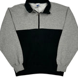 Russell Athletic 1/4 Zip - Large Grey Cotton