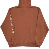 Carhartt Spellout Hoodie - 2XL Brown Cotton Blend